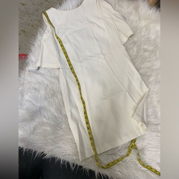 Theory White Emison Cutout Back Shift Mini Dress 6 - Picture 11 of 11